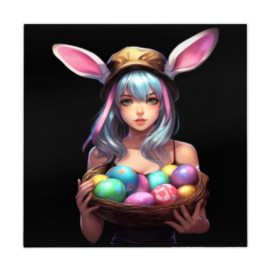 Easter Day Anime Girl Bunny Ear Easter Egg Hunt Mahjong Mats
