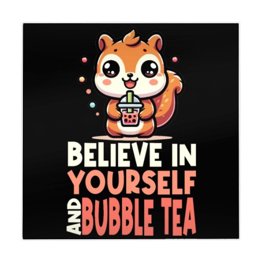Kawaii Squirrel Bubble Tea Believe In Yourself Mahjong Mats