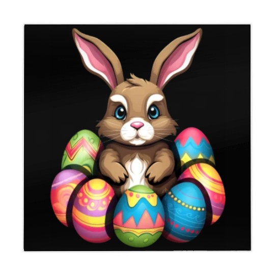 Easter Bunny Rabbit Colorful Eggs Easter Egg Hunt Mahjong Mats