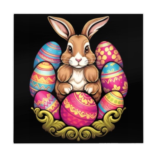 Easter Bunny Rabbit Colorful Eggs Easter Egg Hunt Mahjong Mats