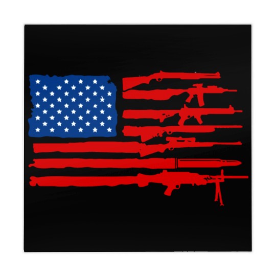 Gun Rifles American Flag Mahjong Mats
