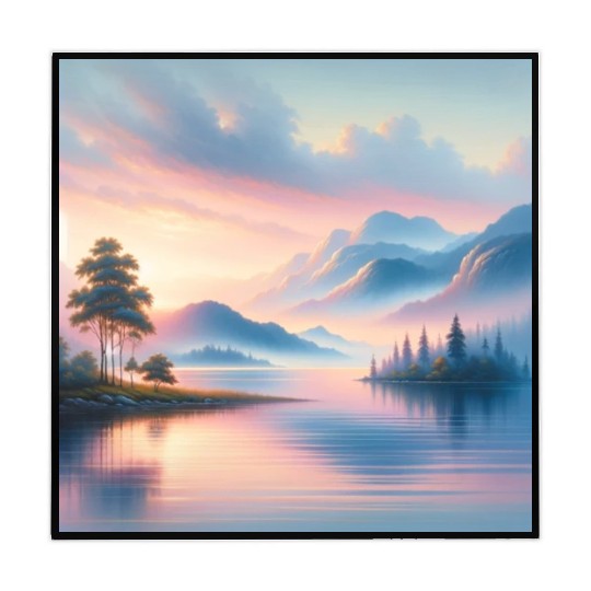 Sunrise Serenity Lakeside Tranquility in Pastel Mahjong Mats