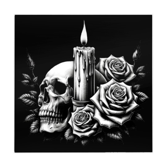 Gothic Skull and Roses Graphic Art Mahjong Mats