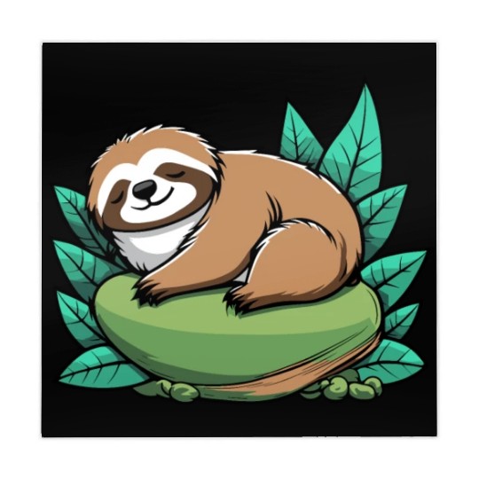 Sleeping Sloth Illustration Mahjong Mats