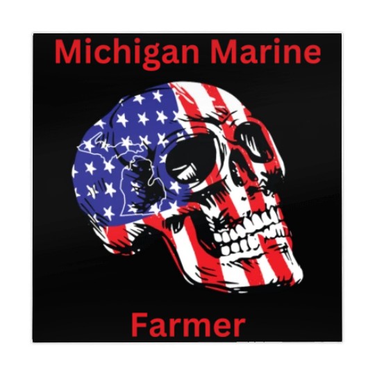 MichiganMarineFarmer with patriotic skull Mahjong Mats