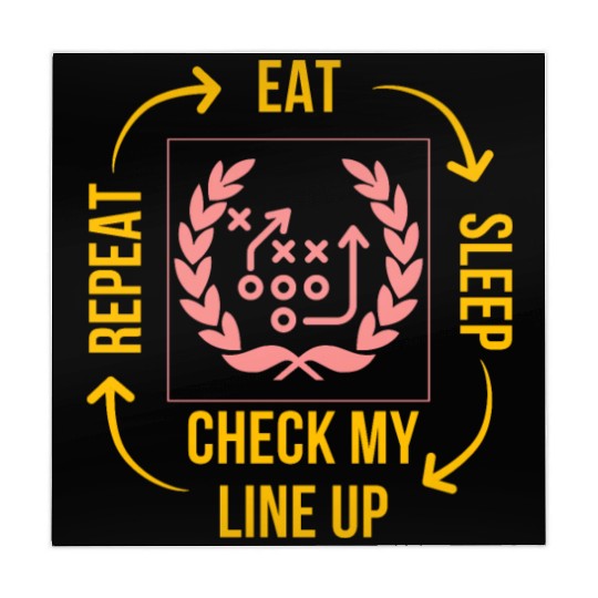 Eat Sleep Check my Lineup Repeat Fantasy Football Mahjong Mats