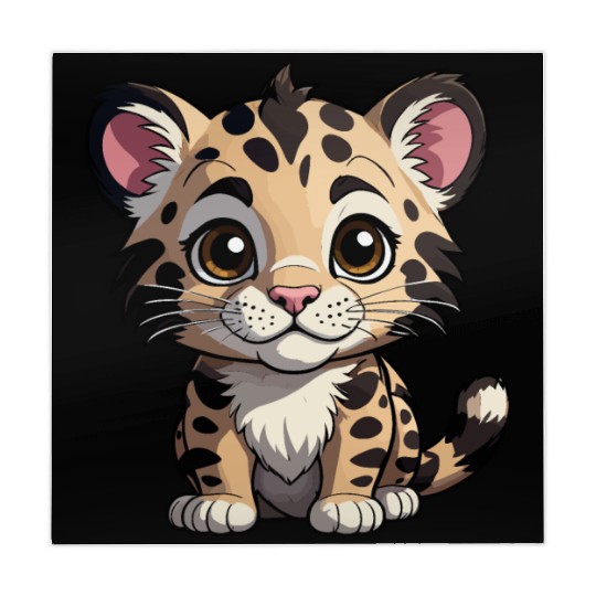 Adorable Baby Leopard - Cute Wildlife Cartoon Mahjong Mats