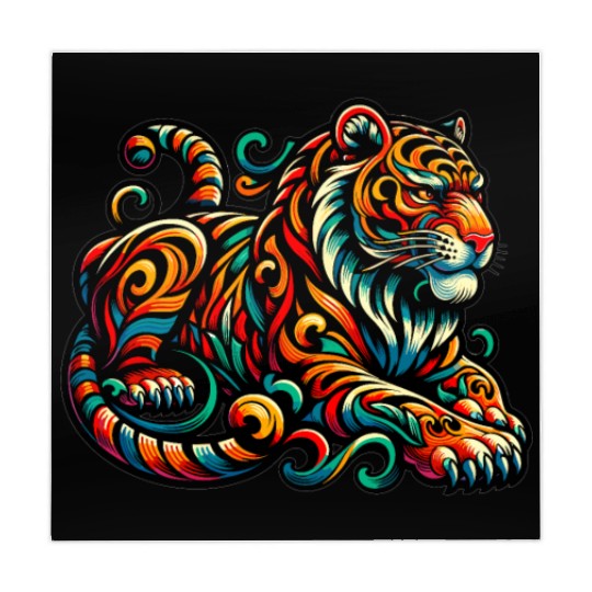 Tiger Tattoo Tribal Chinese Zodiac Mahjong Mats