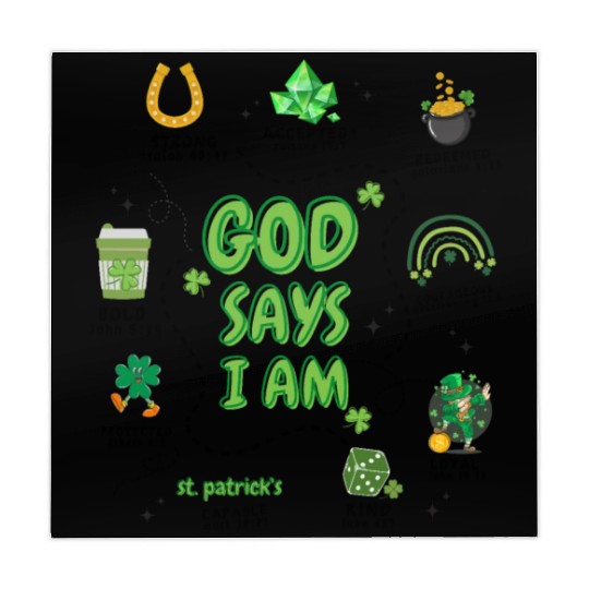 God says i am St Patricks Day Mahjong Mats