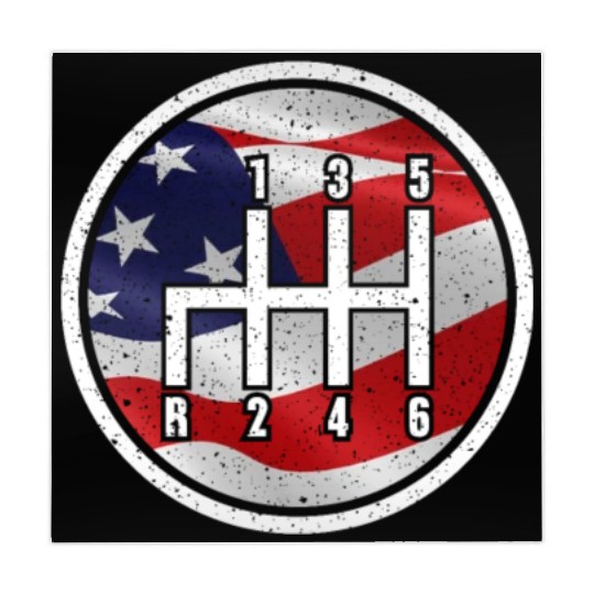 American Flag Muscle Car 6 Gears Knob Car Mechanic Mahjong Mats
