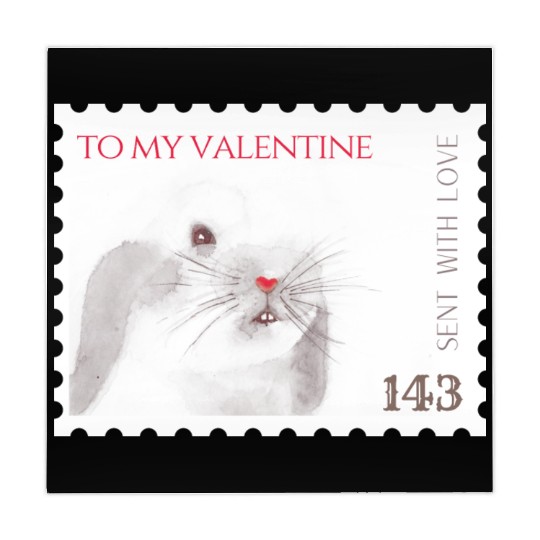Valentine's day love letter stamp with bunny Mahjong Mats