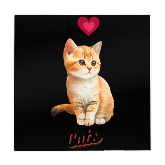 I love Cats design, cool cute gift idea for girls Mahjong Mats
