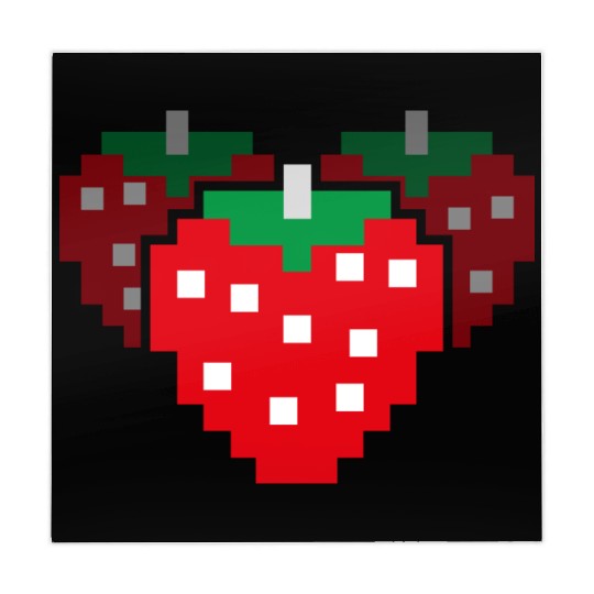 8 Bit Pixel Strawberry 80s Video Game 100 Days of Mahjong Mats