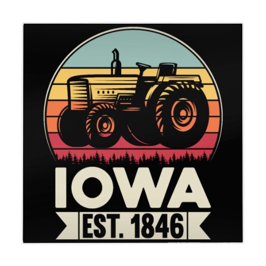 Iowa Vintage Tractor Farmer Gifts Mahjong Mats