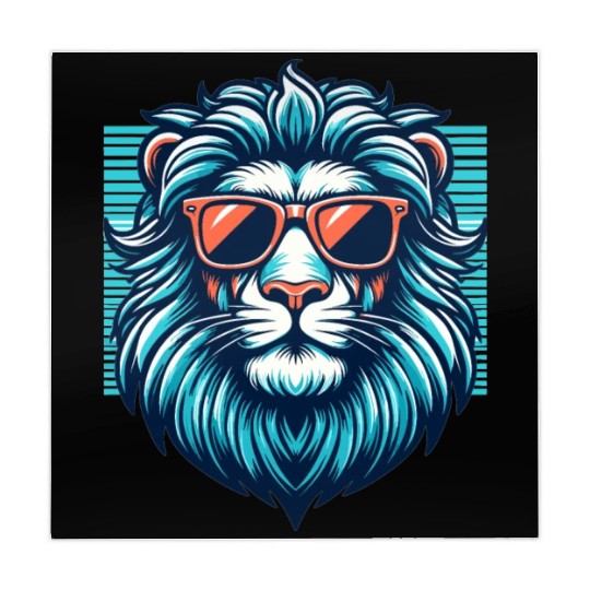 Chill Monarch - Lion with Sunglasses Retro Mahjong Mats