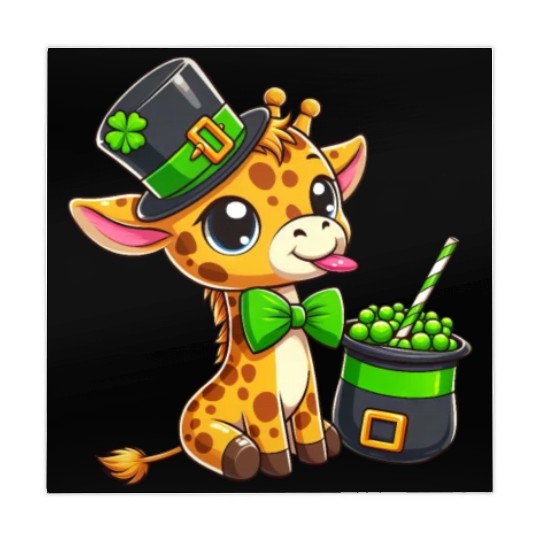 St. Patrick's Day Giraffe with Bubble Tea Mahjong Mats