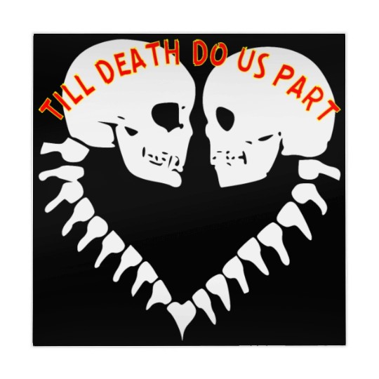 Skulls Till Death Do Us Part Heart © Mahjong Mats