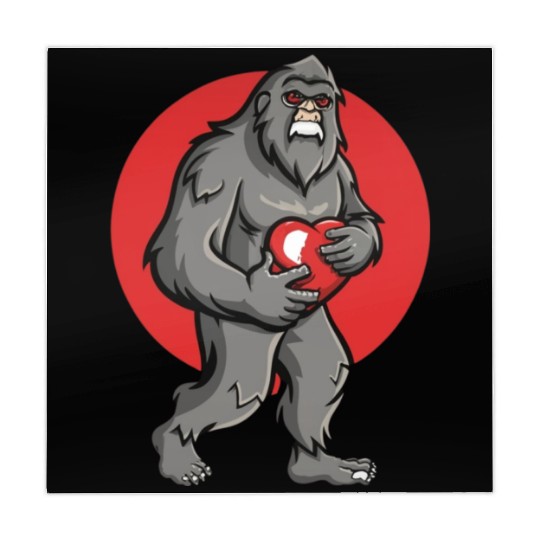 bigfoot heart valentines day Mahjong Mats