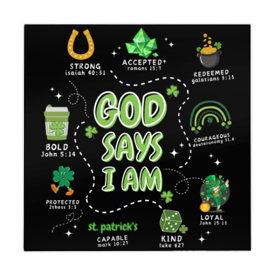 God says i am St. Patricks Day Mahjong Mats