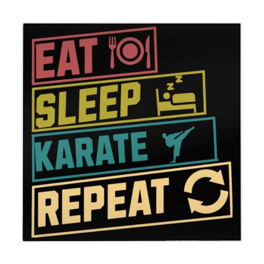 Eat sleep karate repeat hobby Mahjong Mats