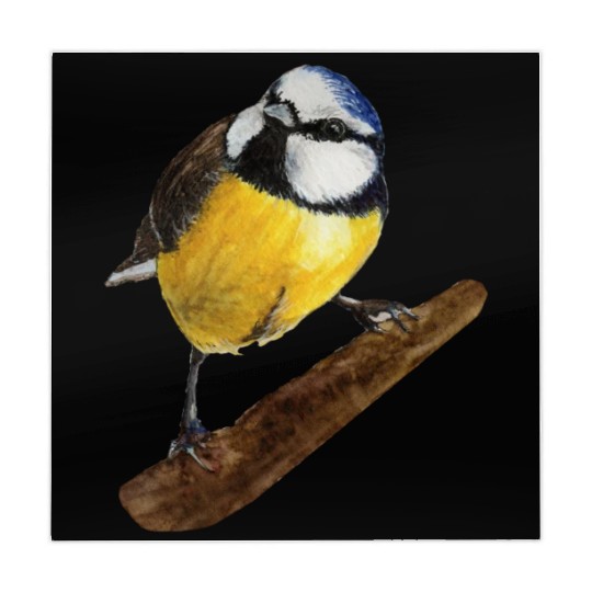 Blue tit titmouse hand painted watercolor. Mahjong Mats