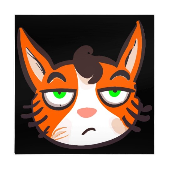 Orange Grumpy Cat Green Eyes Mahjong Mats