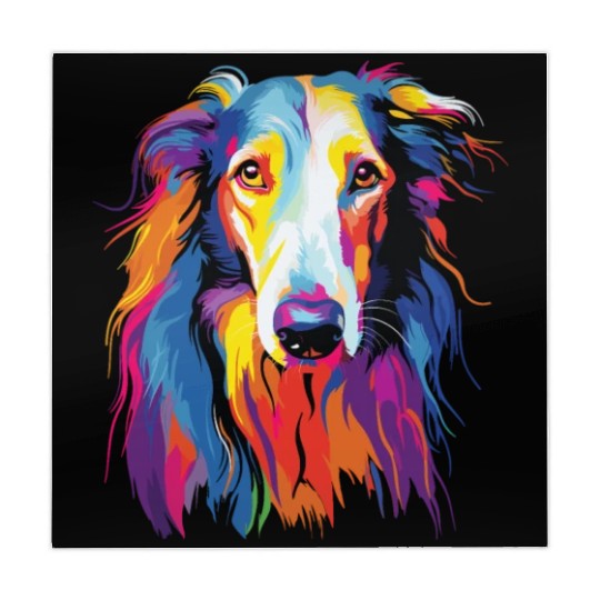 Watercolor Colorful Russian Greyhound Mahjong Mats