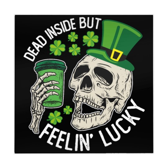 Dead Inside But Feelin' Lucky Skull St Patrick's Mahjong Mats