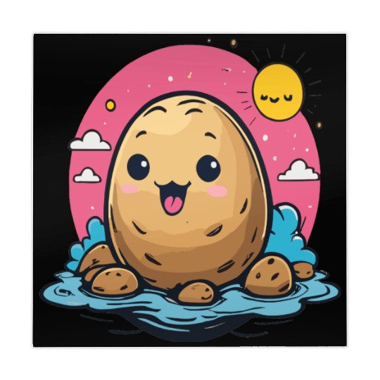 Kawaii Potato go to swimming Mahjong Mats
