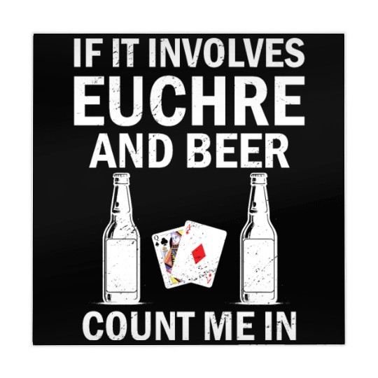 Euchre card beer lover funny euchre Mahjong Mats