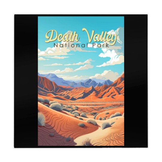 Death Valley National Park Illustration Retro Mahjong Mats