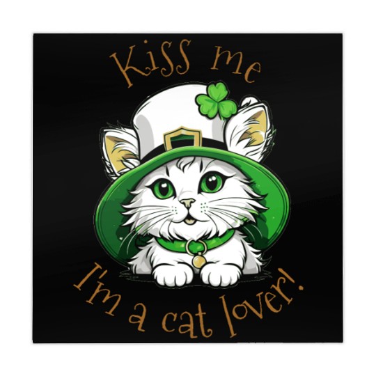 Kiss me i'm a cat lover, St. Patricks Day Mahjong Mats