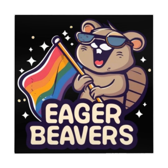 Eager Beavers with Pride LGBT Flag Mahjong Mats