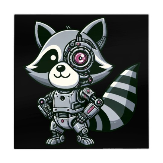 Cool Raccoon Robot Mahjong Mats