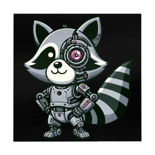 Cool Raccoon Robot Mahjong Mats