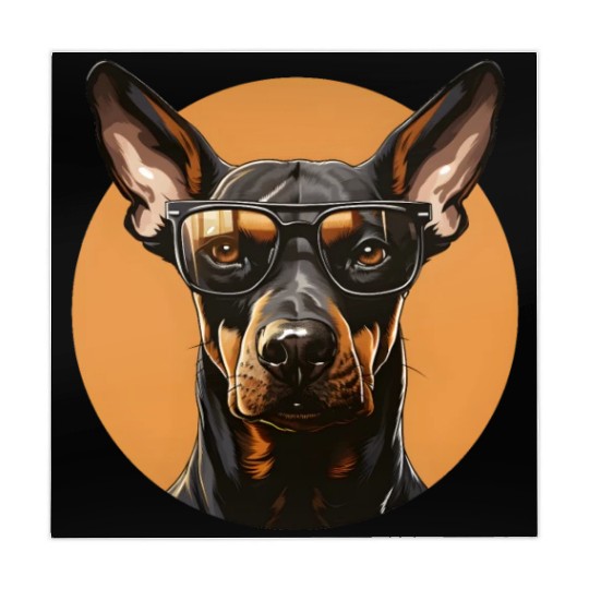 Doberman natural ears Mahjong Mats
