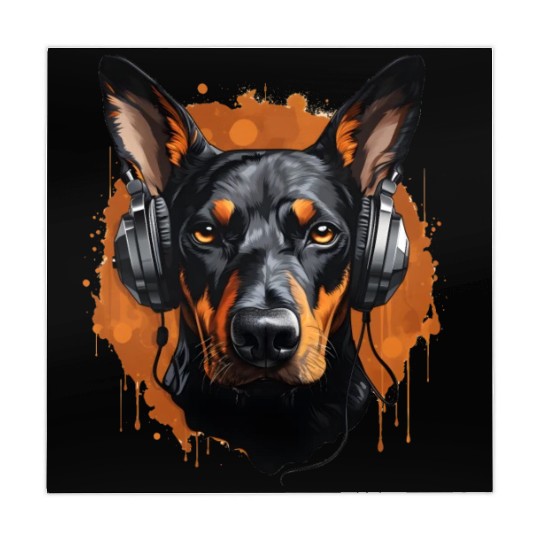Doberman natural ears Mahjong Mats