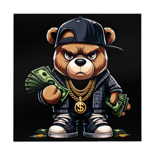 teddy bear with money Mahjong Mats