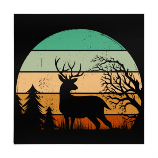 Serene Deer Twilight Forest Silhouette Mahjong Mats