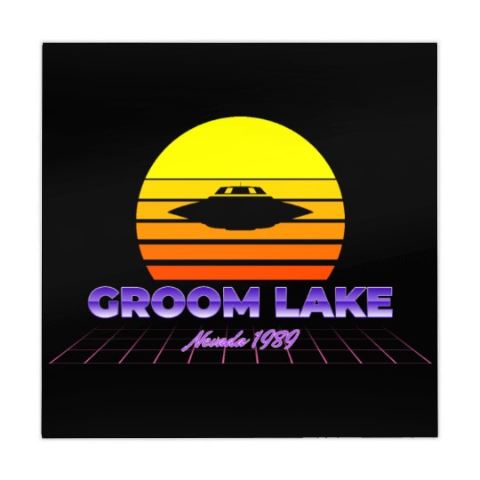 Area 51 Groom Lake 1947 Retro UFO Sunset Yellow Mahjong Mats