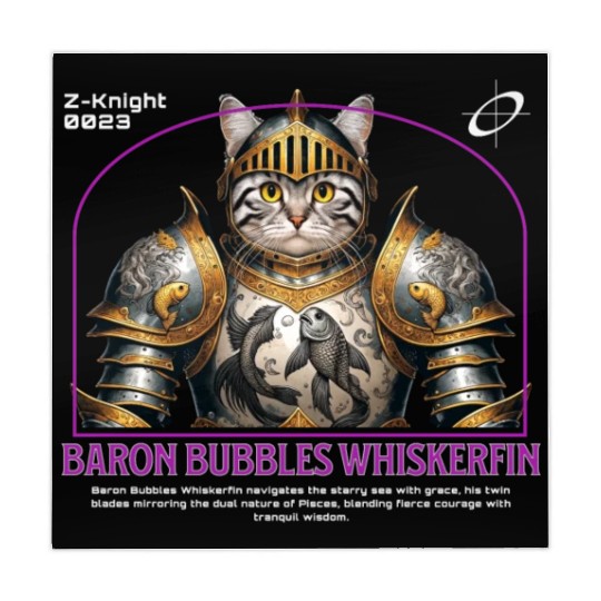 Pisces Cat Knight - Zodiac Astrology Fish Armor Mahjong Mats