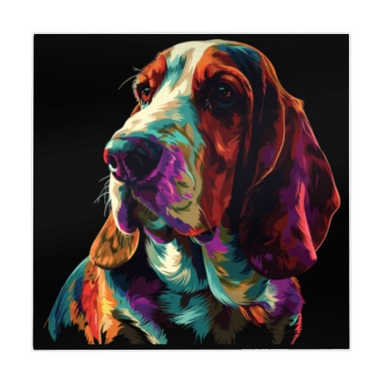 Watercolor Colorful Basset Hound Mahjong Mats