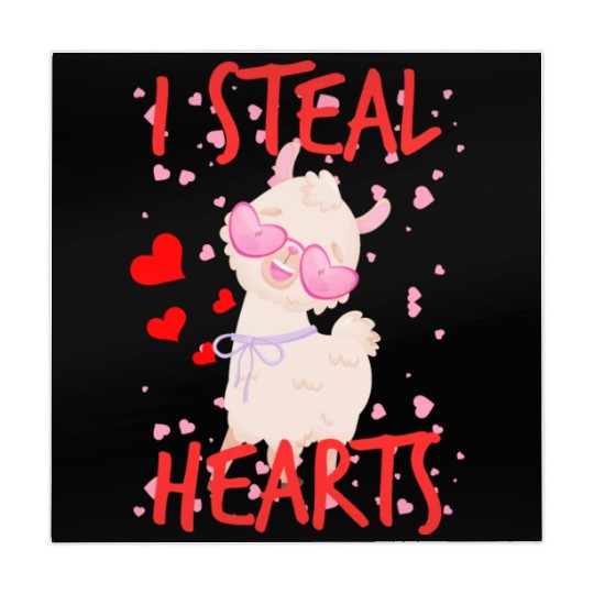 Cute Llama alpaca valentine day for couples Mahjong Mats