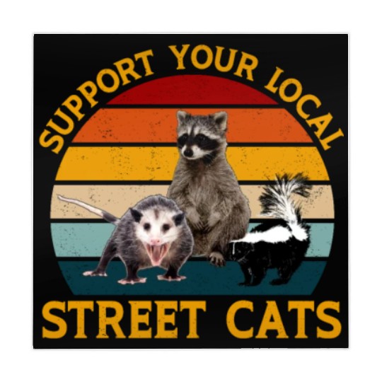 Support Your Local Street Cats Mahjong Mats,Opossum