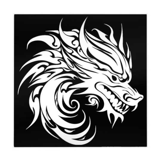 Roaring Chinese Dragon In Tattoo Style Mahjong Mats