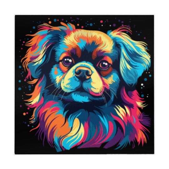 Watercolor Colorful Tibetan Spaniel Mahjong Mats