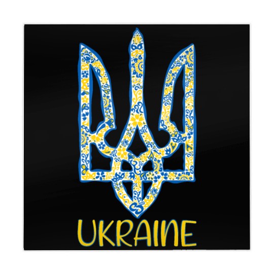 Ukraine trident in Ukrainian flag colors Mahjong Mats