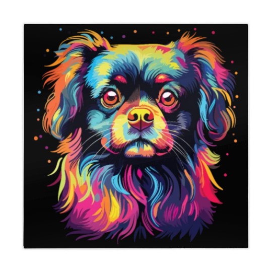 Watercolor Colorful Tibetan Spaniel Mahjong Mats
