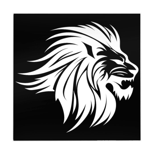 Waving Mane Lion Head Tattoo Ink Style Mahjong Mats