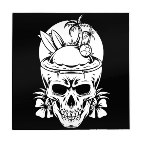 Surfing Surfer Skull Skull Nature Mahjong Mats